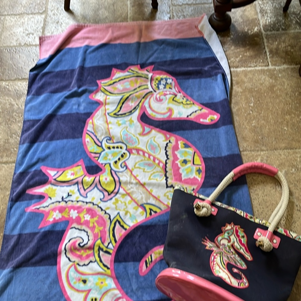 Spartinna 449 seahorse beach towel and matching bag set